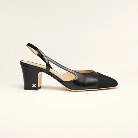 AUTHENTIC CHANEL BLACK CC SLINGBACKS. WELL WORN ** 39 - Picture 6 of 6